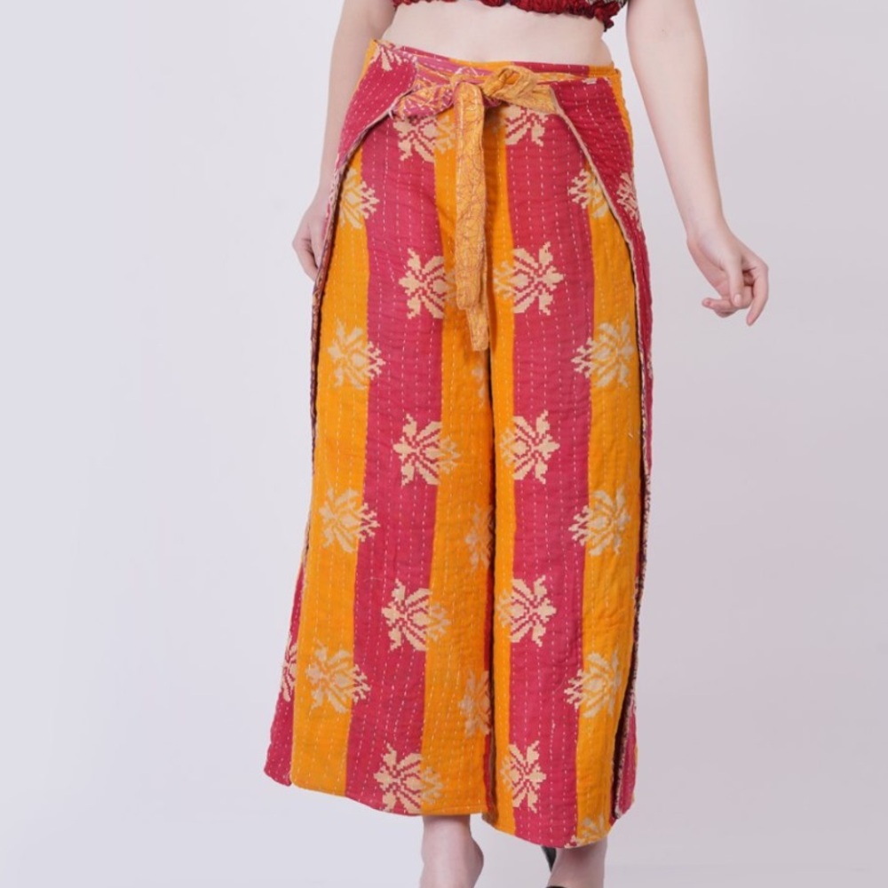 Kantha Pants Wrap Style Reversible One Size